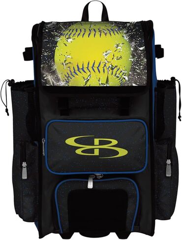 Boombah Rolling Superpack Baseball/Softball Gear Bag - مقبض تلسكوبي - يحمل 4 خفافيش - نسخة ذات عجلات - Hightlight Softball - ألوان متعددة in Saudi Arabia