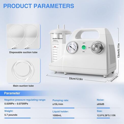 Portable Veterinary Suction Machine for Home Use with 1000ml Capacity in Kuwait