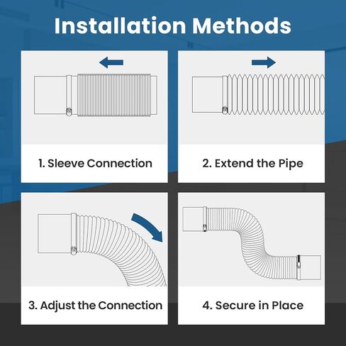 أنابيب HVAC مقاس 4 بوصات، أنابيب HVAC مرنة، خرطوم أنابيب ألومنيوم مقاوم للحرارة قابل للانحناء بطول 16.4FT 360 درجة للحمام والمطبخ وفتحة تهوية عادم 2AF-فضي in Kuwait