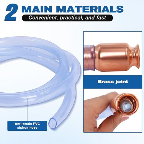 Wadoy 3/4" Siphon Hose, 6FT Shaker Siphon Pump for Gasoline/Gas/Fuel/Water Transfer, Upgrade Multi-Purpose Self Priming Siphon Hose (2 pack) in Saudi Arabia
