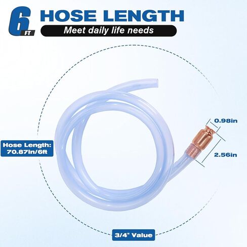 Wadoy 3/4" Siphon Hose, 6FT Shaker Siphon Pump for Gasoline/Gas/Fuel/Water Transfer, Upgrade Multi-Purpose Self Priming Siphon Hose (2 pack) in Saudi Arabia