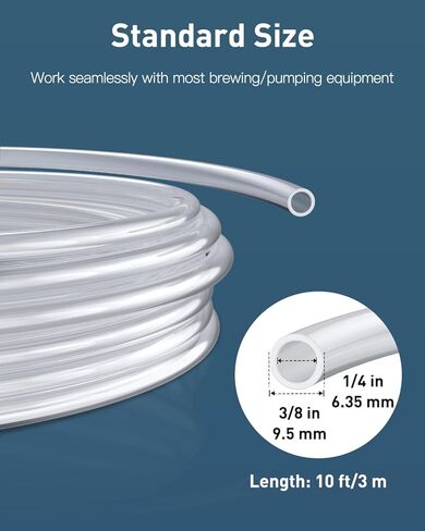 Pawfly 3 ft Food Grade Silicone Tubing, 3/8" ID x 1/2" OD, High Temp Pure Silicone Hose for Home Brewing Winemaking, Flexible Transparent Plastic Tubing, Silicone Pipe, Air Hose, Aquarium Tubing in Saudi Arabia