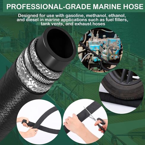 Pangda ID 1-1/4" x 4' feet Water/Fuel Fill/Exhaust Marine Hose with Wire,Hard wall Marine Water Hose for Engine Pump Thermostat Housing Through Transom Heat Exchanger Cooling Systems Heavy Duty in Kuwait