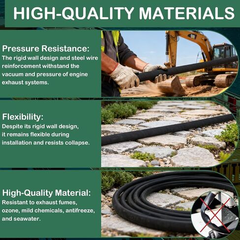 Pangda ID 1-1/4" x 4' feet Water/Fuel Fill/Exhaust Marine Hose with Wire,Hard wall Marine Water Hose for Engine Pump Thermostat Housing Through Transom Heat Exchanger Cooling Systems Heavy Duty in Kuwait