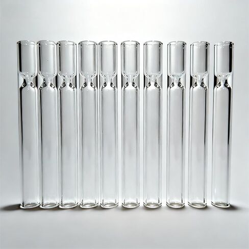 Rinercber 10 Pcs Borosilicate Blowing Tubes, 3.9 Inch Length, 7mm ID, 12mm OD, 2mm Wall Thickness - High Temp Resistant for Industrial, Laboratory, and Craft Projects, With Cleaning Brush in Kuwait