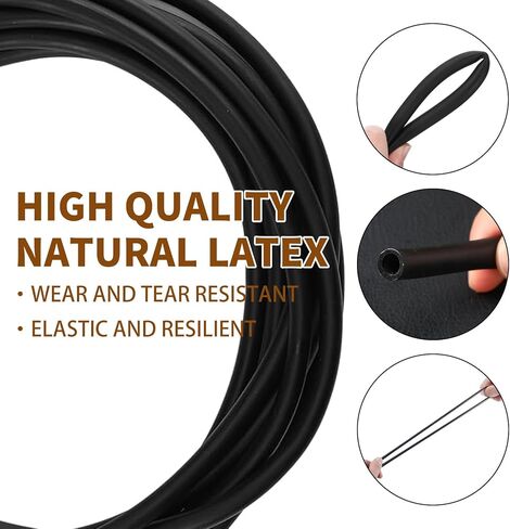 أنابيب مطاطية طبيعية من اللاتكس 1/4 بوصة (6 مم) معرف × 3/8 بوصة (9 مم) أنابيب جراحية من OD أنبوب خرطوم للياقة البدنية (أسود 10 قدم 50 قدم) (أسود، 10 قدم) in Kuwait