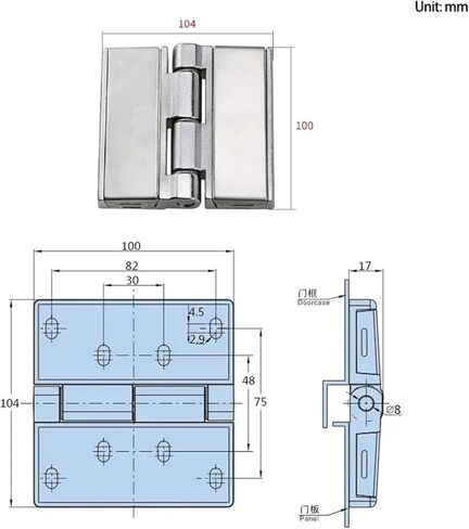Zinc Alloy Hinges, Stainless Steel Cover Plates Industrial Electrical Control Cabinet Hinges Heavy-Duty Door Hinges 1Pcs(Large) in Saudi Arabia