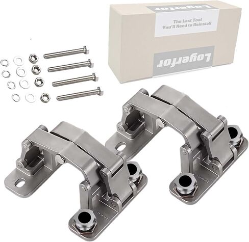 Loyerfor 304 high-Strength Stainless Steel Fence gate Hinges, 180° Opening, Weld-on or Screw Mount for Square tubing, max Load 660 lbs, Suit for Swing Gates, Farms, Gardens (2 Pack) in Saudi Arabia