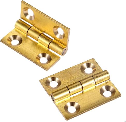 4Pcs Pure Brass Mini Hinges, Folding Butt Hinges for Drawer Cabinet Cupboard Door Jewelry Box Wooden Case Furniture, 1 Inch in Saudi Arabia