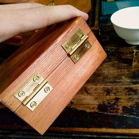 4Pcs Pure Brass Mini Hinges, Folding Butt Hinges for Drawer Cabinet Cupboard Door Jewelry Box Wooden Case Furniture, 1 Inch in Saudi Arabia