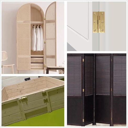 4Pcs Pure Brass Mini Hinges, Folding Butt Hinges for Drawer Cabinet Cupboard Door Jewelry Box Wooden Case Furniture, 1 Inch in Saudi Arabia