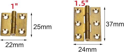 4Pcs Pure Brass Mini Hinges, Folding Butt Hinges for Drawer Cabinet Cupboard Door Jewelry Box Wooden Case Furniture, 1 Inch in Saudi Arabia