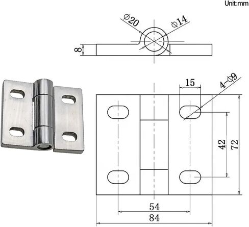 Stainless Steel Cabinet Doors Heavy-Duty Folding Hinges Industrial Machinery and Equipment 1Pcs in Kuwait