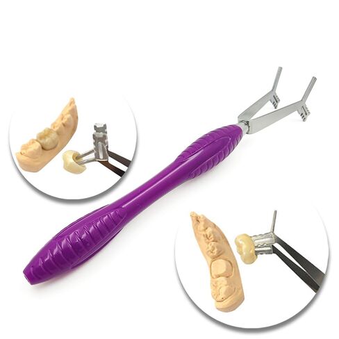 1 Piece Dental Jacket Grip Forceps Crown Spreader Remover Crown Telescope Tweezer Jaw Dental Diamond Pin Plier (1 Piece Purple Handle) in Saudi Arabia