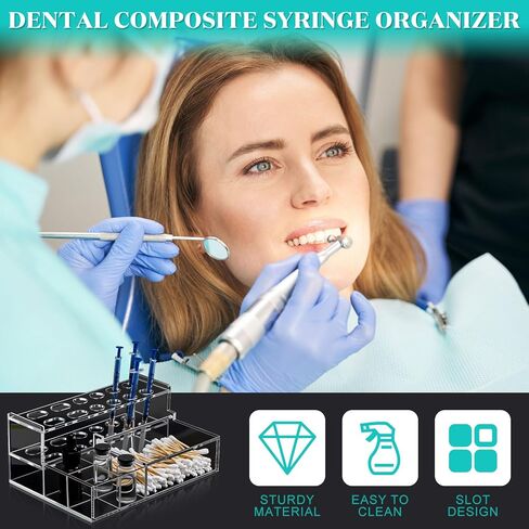 منظم حقنة مركب للأسنان من تشونفول، حامل حقنة أسنان متعدد الوظائف، حامل أنبوب اختبار، حامل لاصق من الأكريليك الشفاف، أداة مساعدة لعيادة التدريس والمختبر المؤقت in Kuwait