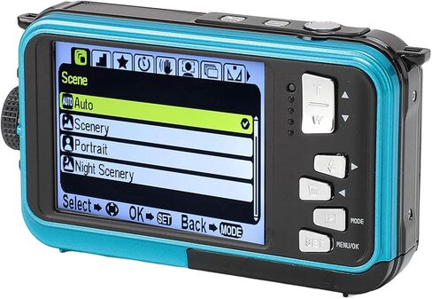 EBTOOLS 4K Underwater Camera, 56MP Camera with 16X Zoom, Dual Screens, 64GB Card, Auto Focus, 10FT Compact Digital Camera (Yellow) in Kuwait