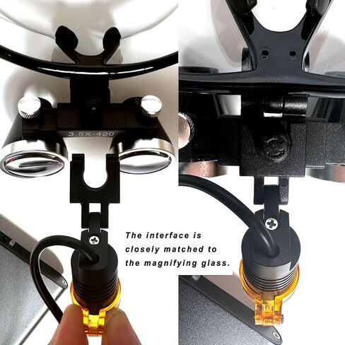 Mintoothpro 3.5X Galilean Magnification Loupes - إطار بلاستيكي متين خفيف الوزن، تصميم قابل للطي، مسافة عمل 420 مم، مجال رؤية واسع - يتضمن مشبك تحويل المصباح الأمامي وحلقة كابل in Saudi Arabia