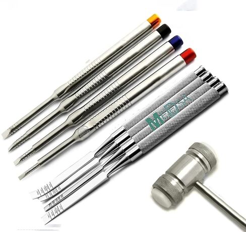 9 قطعة أزاميل الأسنان العظام مفرشة العظام مطرقة المطرقة زرع ريدج تقسيم الأزاميل in Kuwait