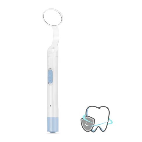 InhwRior Rechargeable LED Dental Mirror with USB Charging Function, Anti-Fog Mirror Surface, White & Yellow Dual Lighting, Detachable Design for Easy Cleaning(Blue) in Saudi Arabia