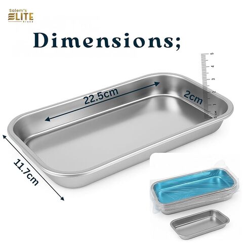 3 Pack Surgical Trays – Stainless Steel Instrument Trays for Medical, Lab, Dental, and Tattoo Supplies | Salem’s Elite Brand in Saudi Arabia