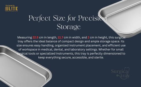 3 Pack Surgical Trays – Stainless Steel Instrument Trays for Medical, Lab, Dental, and Tattoo Supplies | Salem’s Elite Brand in Saudi Arabia
