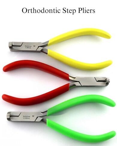 Step Pliers (Wire Forming & Detailing) – 0.5mm / 0.75mm / 1mm Options, TC Tungsten Carbide Tip Available, Stainless Steel, Autoclavable, Ergonomic Handle – Dental Lab & Training Use in Saudi Arabia
