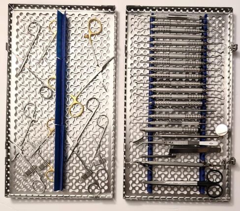 30 مجموعة أدوات طب الأسنان الأساسية مع كاسيت تعقيم عالي الجودة من Frienfa، خالية من الصدأ، قابلة للتعقيم، مصنوعة من الفولاذ الألماني المقاوم للصدأ، تدوم طويلاً، ضمان مدى الحياة in Kuwait