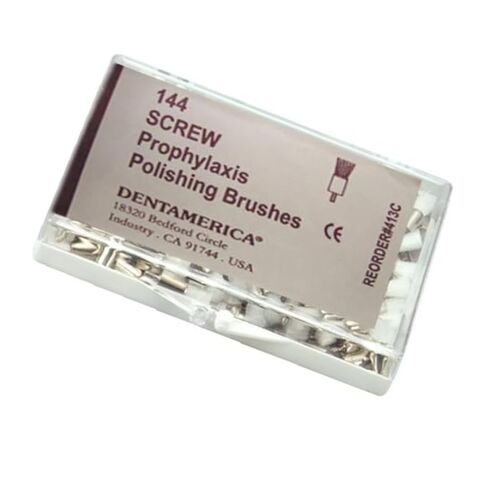 DentAmerica 416 Disposable Prophy Brushes Screw Type Metal Shank Flat 144/Pk in Saudi Arabia