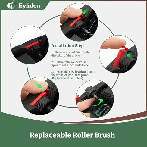 Eyliden X-Large Carpet Sweeper - Quiet Manual Sweeper for Carpets & Rugs | 1 Extra Refill Roller Brush | Non-Electric, Hand Push, Quietly Cleans Debris and Messes, Restaurant Roller Broom (Mint) in Kuwait