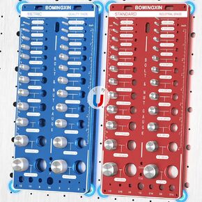 Upgrade 70 Nut and Bolt Thread Checker with Magnetic Base & Anti-Slip Feet, Bolt Size and Thread Gauge with 26 Standard & 26Metric & 18 Drill Bit Gauge, Bolt and Nut ldentifier Gauge in Kuwait
