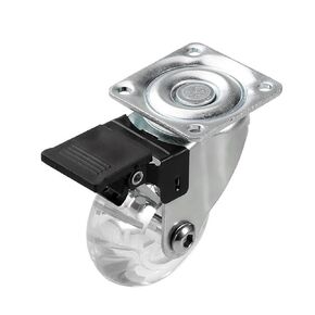 4 Pcs/Lot 2 Inch Casters Pu Transparent Crystal Wheel with Brake Furniture Universal Multi Specification Cabinet Pull(2 Inch-Screw) in Kuwait