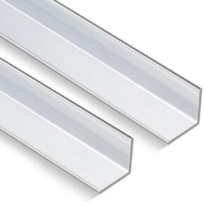 Blulu 2 Pcs Aluminum Angle Stock 48" Long x 1 1/2" Wide x 1/8" Thick, Aluminum Angle Iron Trim Angled Metal Bar in Kuwait