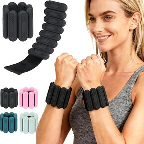 مجموعة أوزان في الكاحل من 2 (1 رطل/2 رطل لكل منهما) - أوزان معصم قابلة للتعديل والكاحل للنساء ، وأساور سيليكون تدريب القوة للسباحة ، الجري ، بيلاتيس ، اليوغا ، الصالة الرياضية in Kuwait