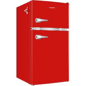 BANGSON Mini Fridge with Freezer, 3.2 Cu.Ft Small Refrigerator, 5 Settings Temperature Adjustable, Low Noise Refrigerator, 2 Door Small Fridge for Apartment, Home, Office and Dorm, Silver in Saudi Arabia