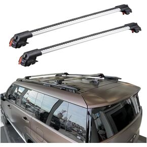 for Hyundai Santa Fe 2024-2025 Black Aluminum Roof Racks Cross Bars Anti-Theft System Compatible with Raised Side Rails, Rooftop Cargo Boxes, Bike & Snowboard Carriers, Ski Racks, Ladders, Baskets in Saudi Arabia