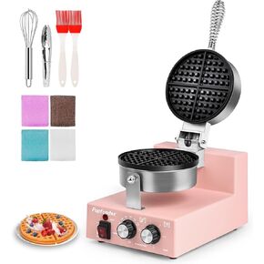 Popfoodex Commercial Waffle Maker for Restaurant, 110V Electric Waffle Maker w/Non-stick and 122–572°F Adjustable Temp, 1200W Profession Waffle Iron with Timer and Heavy Duty, Hotel Waffle Machine in Saudi Arabia