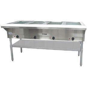 Adcraft ST-240/4 Four-Pan Electric Steam Table with Undershelf, Stainless Steel, 240v in Saudi Arabia