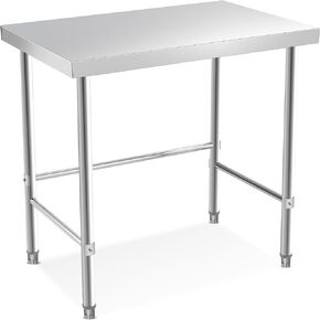 طاولة عمل من الفولاذ المقاوم للصدأ من GarveeLife، مقاس 36 × 24 × 35 بوصة، طاولة إعداد المطبخ التجاري مع قاعدة مفتوحة للمطعم، وإعداد الطعام، والجراج وورشة العمل، سهلة التجميع والتنظيف، فضي in Kuwait