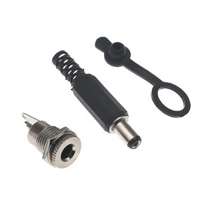 fengpeng 2/5/10set 5.5x2.1mm/2.5mm Plastic Male Plug Metal DC Power Socket Female Jack Screw nut Panel mounting Connector * 2.1mm(Style 2,2.1 mm,2 Set) in Kuwait