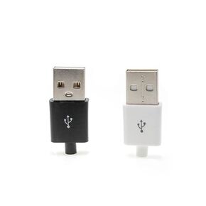 fengpeng 50Pcs/Lot Black/White USB 2.0 Type A Male 4Pin Square Connector Plastic Shell Jack Tail Sockect Plug Terminals DIY fix(White,2 Lot(100Pcs)) in Saudi Arabia