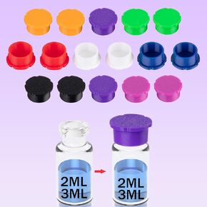 16 Pack 2ml/3ml Glass Vials Protective Vial Caps – 8 Assorted Colors, Leak-Proof Dust-Resistant Lids Cover for Flip Off Caps 2ml/3ml Vials for Injection in Kuwait