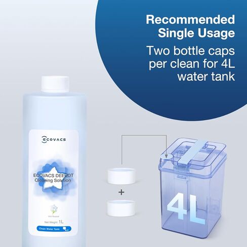 ECOVACS Multi-Surface Floor Cleaning Solution, Compatible with DEEBOT X11 OMNI Cyclone / X9 PRO OMNI / T80 OMNI / T50 PRO OMNI / N30 Series / N20 Series and all other Robot Vacuum Cleaners, 1L in Saudi Arabia