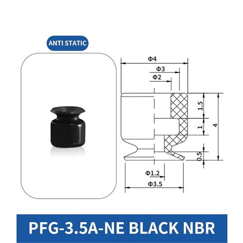 1 قطعة سلسلة PFG PFG-1.5/2/3/3.5/4/6/8A-SE/NE سيليكون أبيض صغير أسود NBR شفط كأس فراغ مصاصة (PFG-10A-NE) in Kuwait