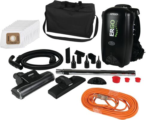 Atrix Ergo Backpack Vacuum VACBP1-PK – Pro Clean Kit with 10 HEPA Filters, Storage Bag & 25ft Extension Cord in Saudi Arabia