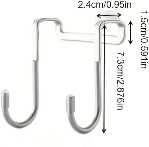 2pcs Metal S-Hooks, Stainless Steel No-Drill Multi-Purpose Hanging Hooks for Kitchen, Bedroom,Bathroom in Saudi Arabia