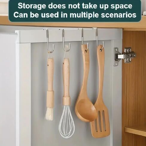 2pcs Metal S-Hooks, Stainless Steel No-Drill Multi-Purpose Hanging Hooks for Kitchen, Bedroom,Bathroom in Saudi Arabia