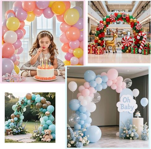 طقم قوس بالون حامل قوس بالون مع قاعدة، 9 أقدام و5.6 أقدام ارتفاع حر الانحناء نصف قوس بالون حامل لتزيين ساحة استحمام الطفل وحفلات أعياد الميلاد (بدون بالونات) in Kuwait