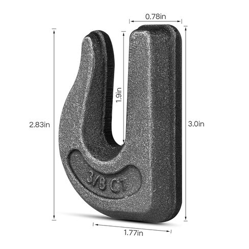 6Pack 3/8'' Weld-On Forged Clevis Grab Chain Hooks, Heavy Duty Forged Grade 70 Grade Utility Hook Weldable for Trailer Truck, Rigging, Car, SUV, RV, UTV, Tractors Loader Bucket-6600 LBS Capacity in Saudi Arabia
