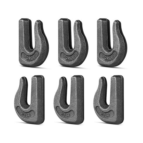 6Pack 3/8'' Weld-On Forged Clevis Grab Chain Hooks, Heavy Duty Forged Grade 70 Grade Utility Hook Weldable for Trailer Truck, Rigging, Car, SUV, RV, UTV, Tractors Loader Bucket-6600 LBS Capacity in Saudi Arabia