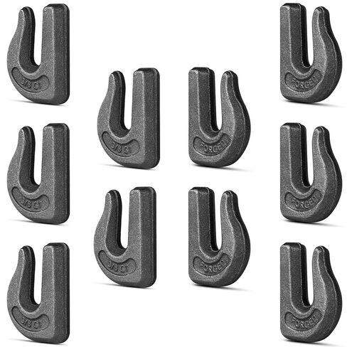 6Pack 3/8'' Weld-On Forged Clevis Grab Chain Hooks, Heavy Duty Forged Grade 70 Grade Utility Hook Weldable for Trailer Truck, Rigging, Car, SUV, RV, UTV, Tractors Loader Bucket-6600 LBS Capacity in Saudi Arabia